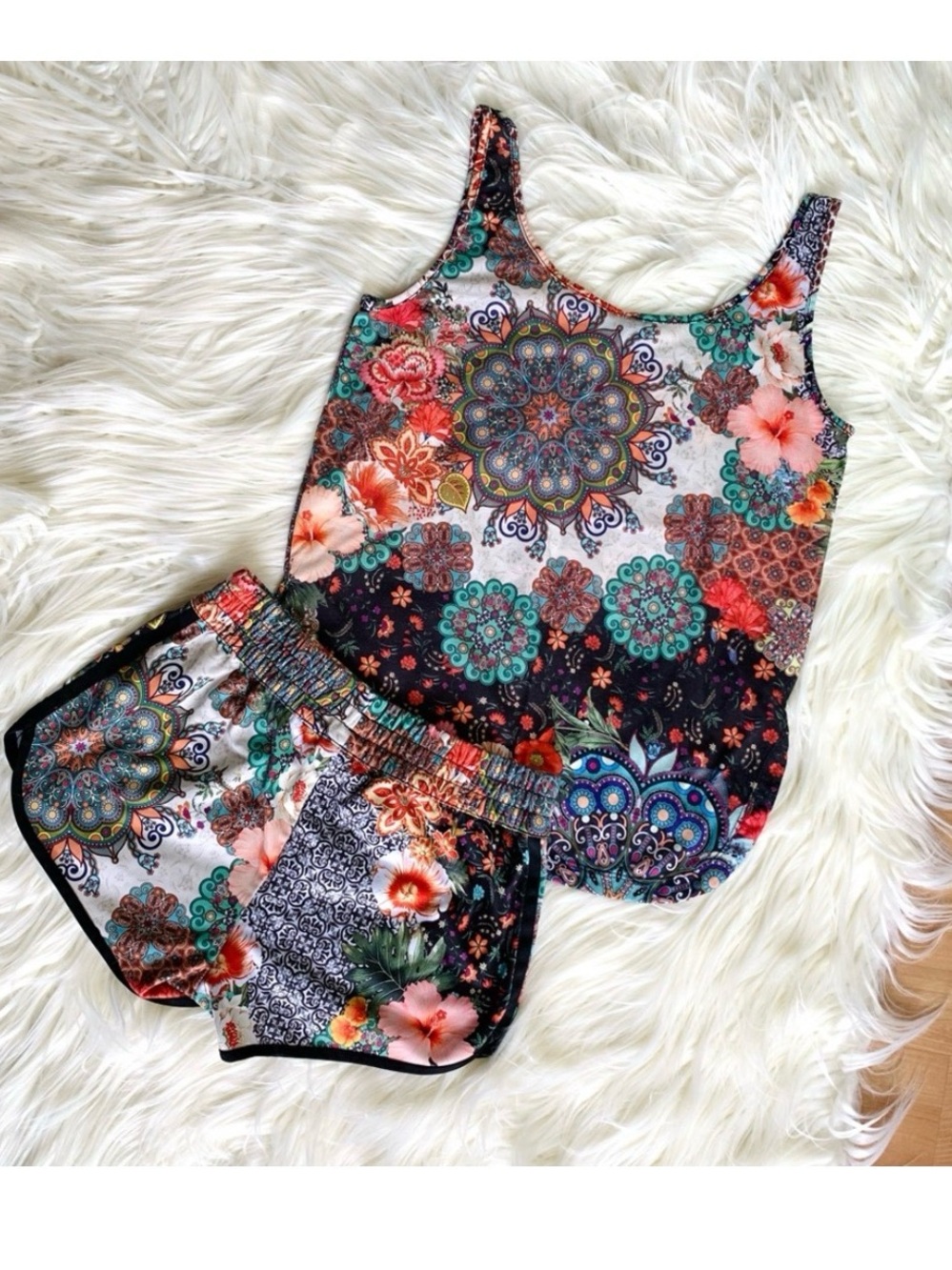 FARM Rio Adiddas Collab Tank Top and Short Set - Jardim Agharta